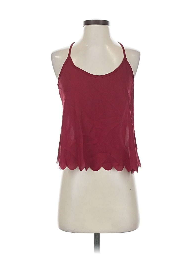 Pre-owned La Hearts Sleeveless Top Burgundy Halter Neckline Tops