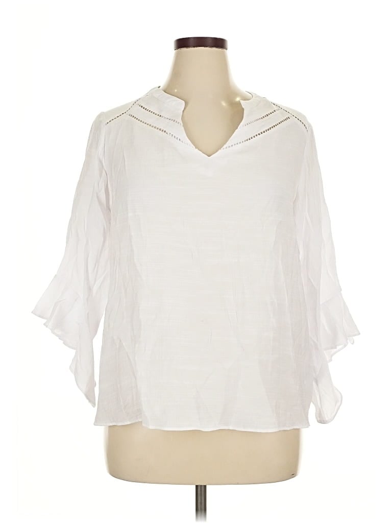 Pre-owned Counterparts 3/4 Sleeve Blouse In White