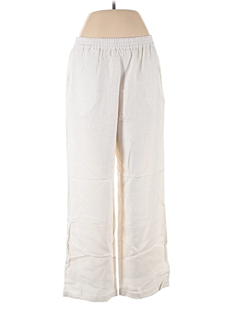 Pre-owned Draper's & Damon's Linen Pants In White