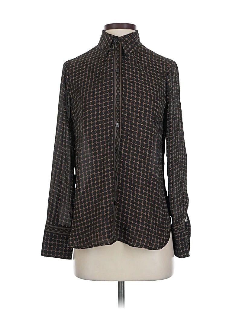 Pre-owned Max Studio Long Sleeve Blouse In Black