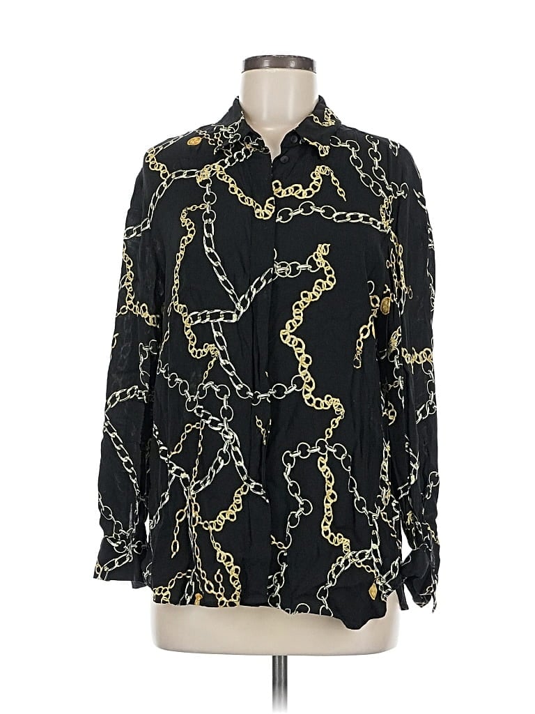 MNG Pre-owned Long Sleeve Blouse In Black