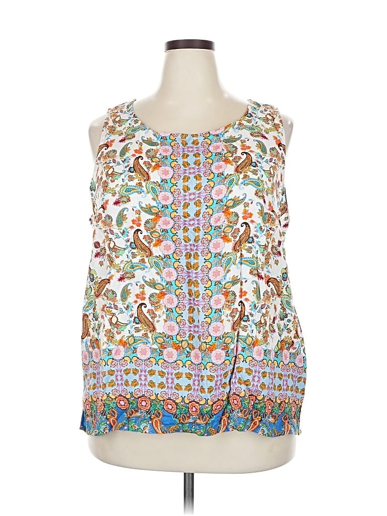 Pre-owned Cynthia Rowley Tjx Sleeveless Blouse In White