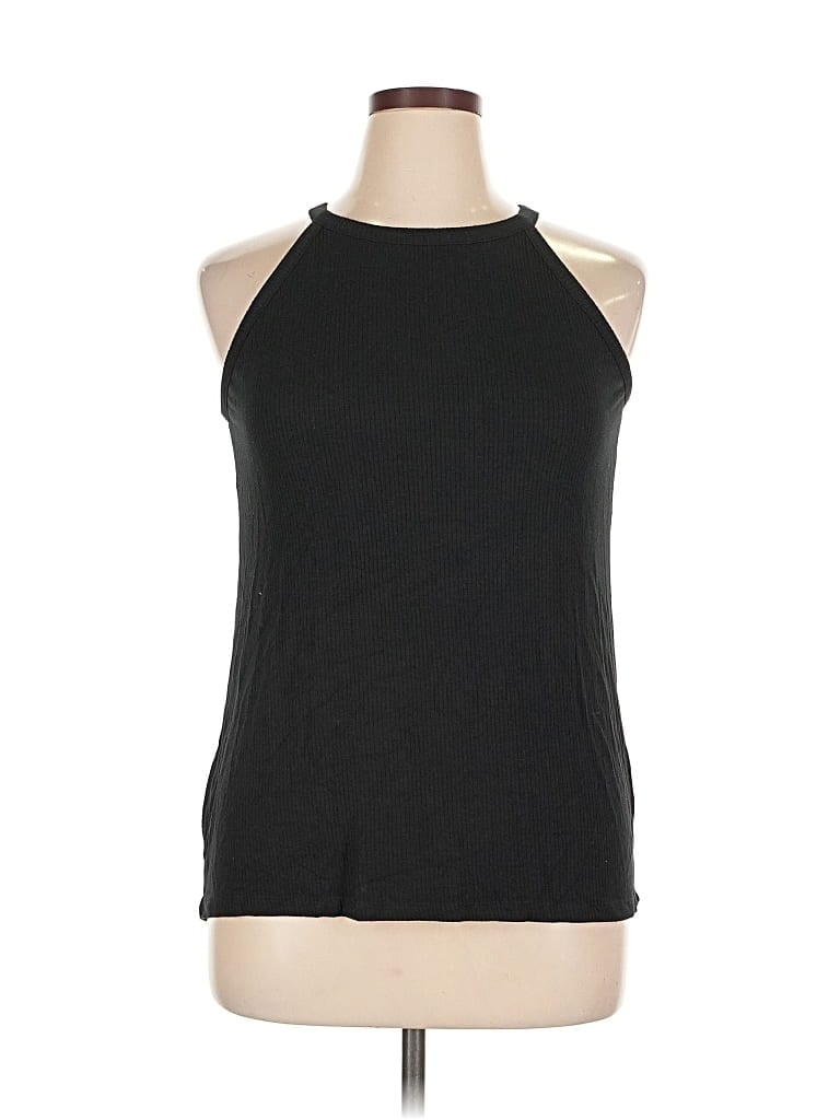 Pre-owned Lane Bryant Tank Top Black Halter Neckline Tops