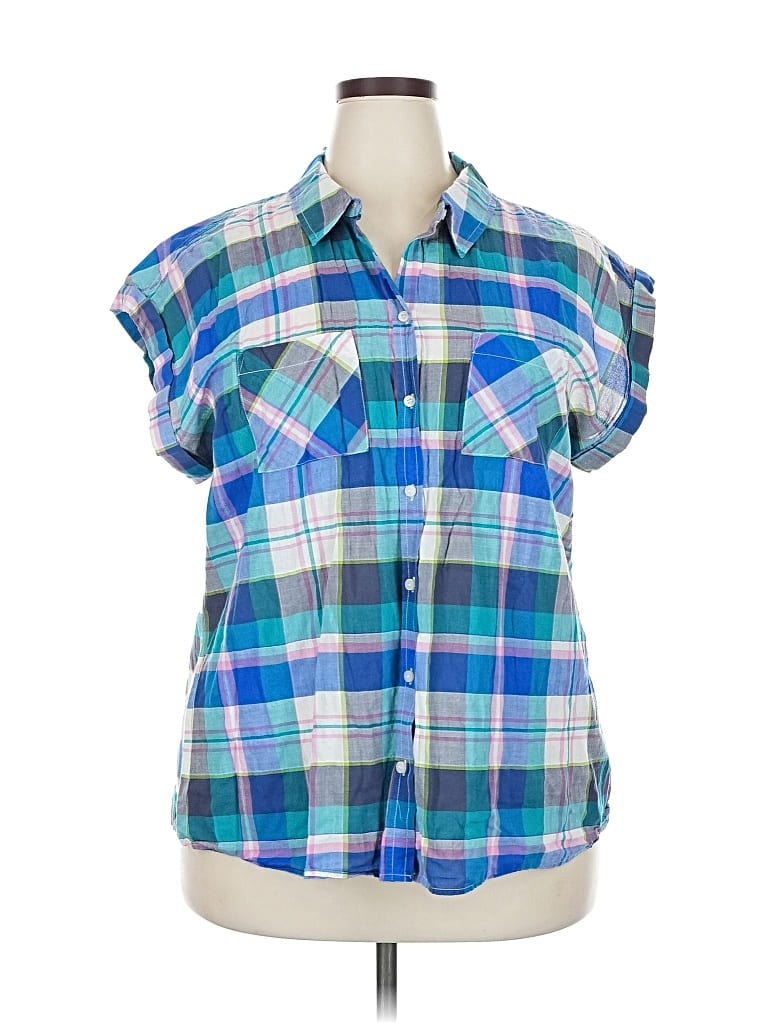 TOMMY HILFIGER Pre-owned Short Sleeve Button Down Shirt In Blue