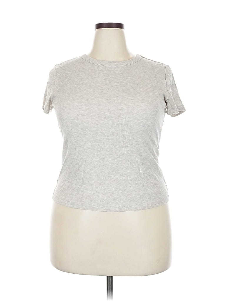Pre-owned H&m Short Sleeve T-shirt In Silver