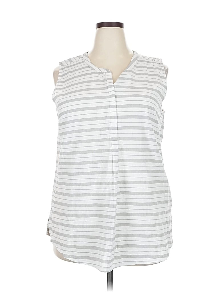 Pre-owned Liz Claiborne Sleeveless Blouse In Gray