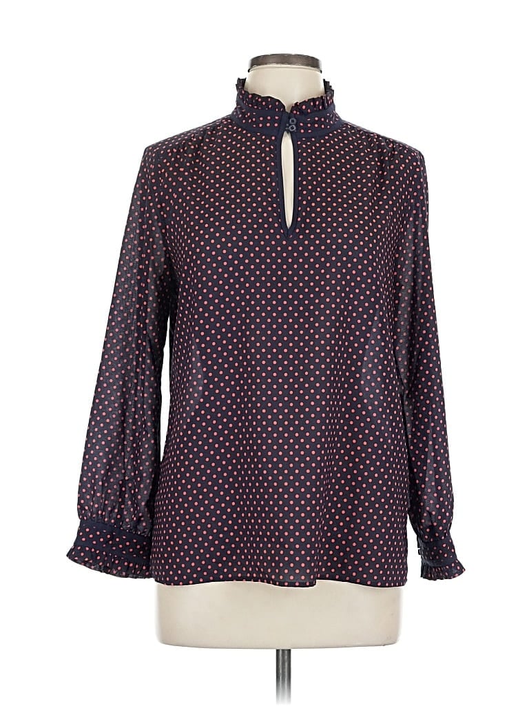 Pre-owned J.crew Factory Store Long Sleeve Blouse In Purple