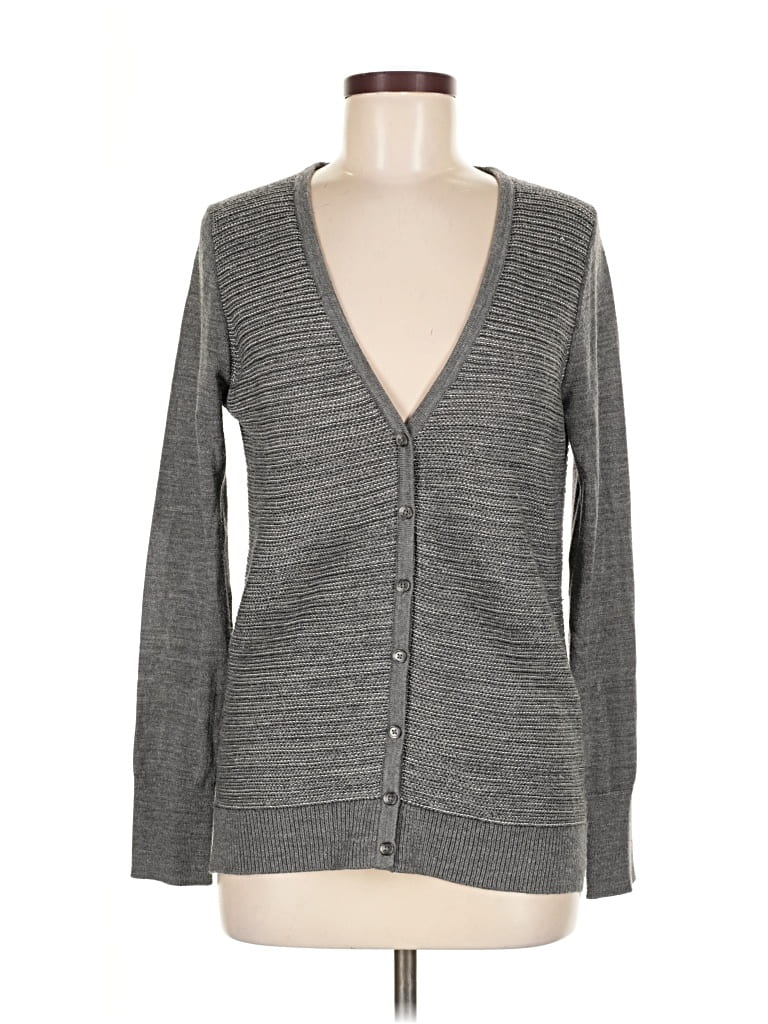 Pre-owned Ann Taylor Loft Cardigan Sweater In Gray