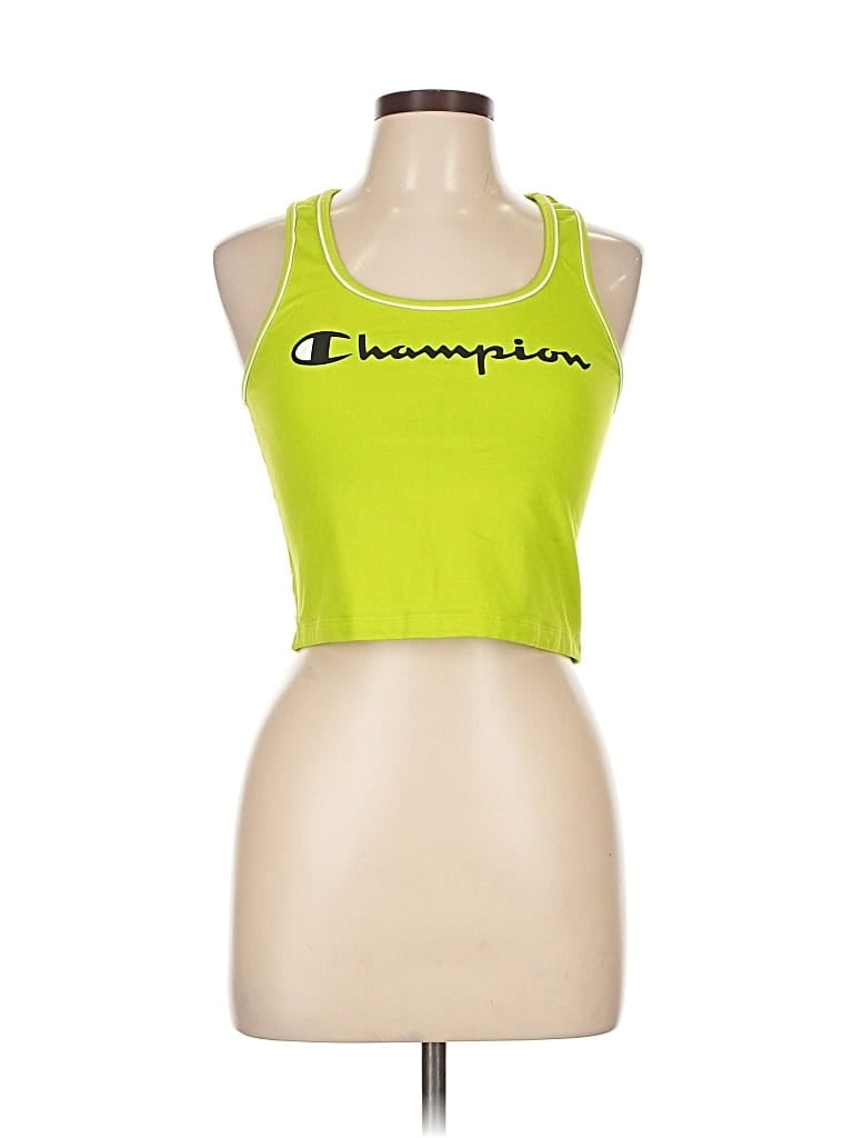 Pre-owned Champion Tank Top Green Halter Neckline Tops