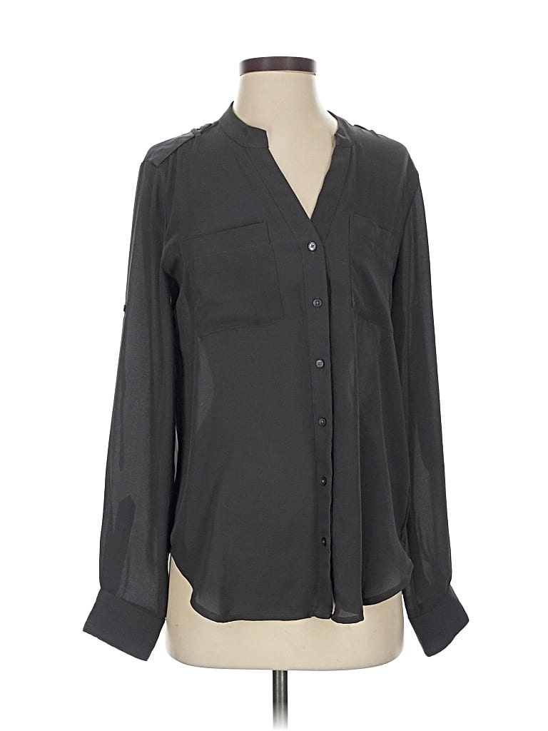 Pre-owned Banana Republic Long Sleeve Blouse In Gray