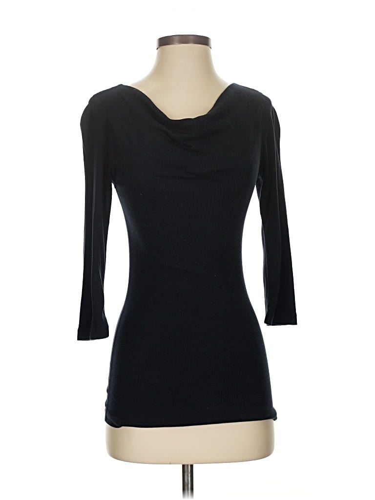 Pre-owned Three Dots 3/4 Sleeve T-shirt In Black