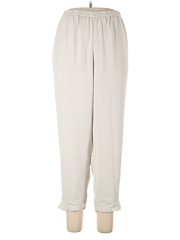 Pre-owned Eileen Fisher Silk Pants In White