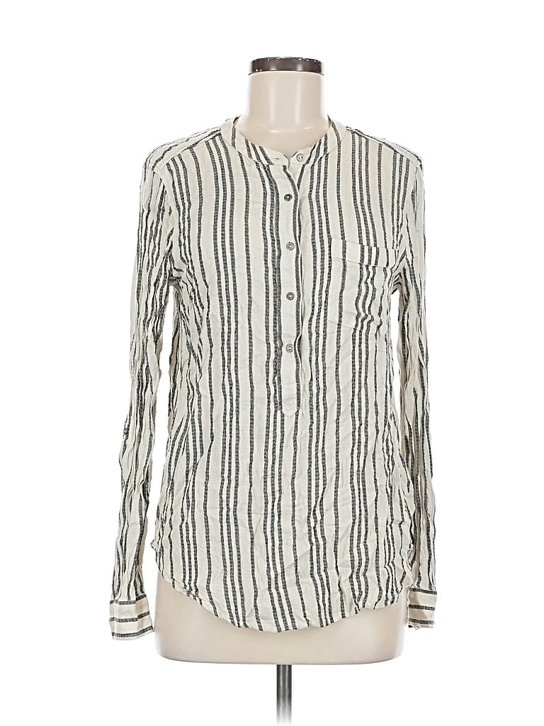 Pre-owned Lucky Brand Long Sleeve Button Down Shirt In White