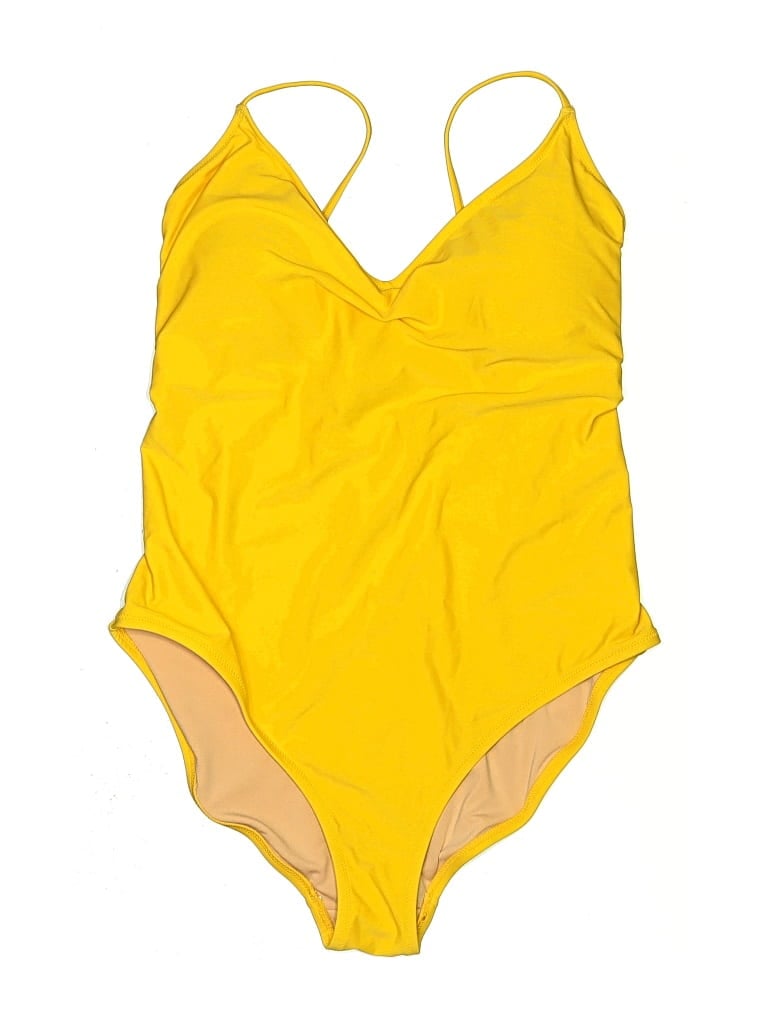 Pre-owned J.crew Factory Store One Piece Swimsuit In Yellow
