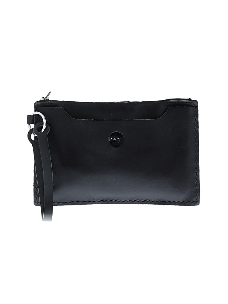 Pre-owned Unbranded Leather Wristlet In Black