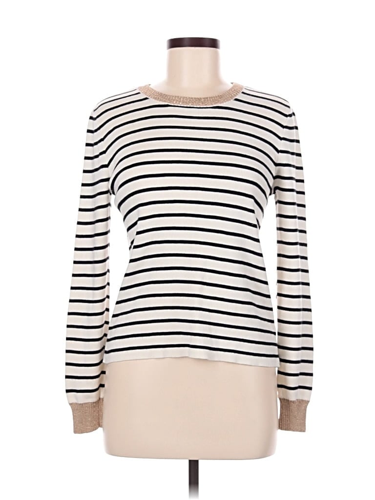 Pre-owned Marled By Reunited Pullover Sweater In White