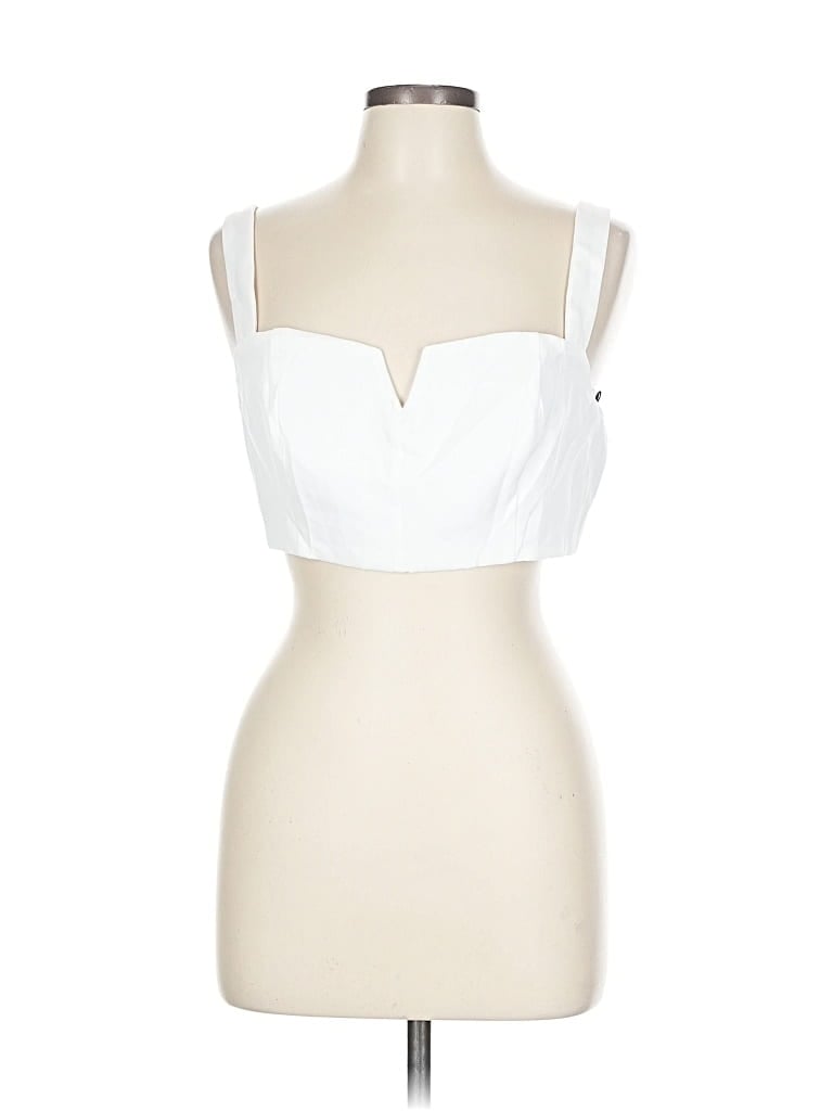 Pre-owned Cider Sleeveless Top White Sweetheart Neckline Tops