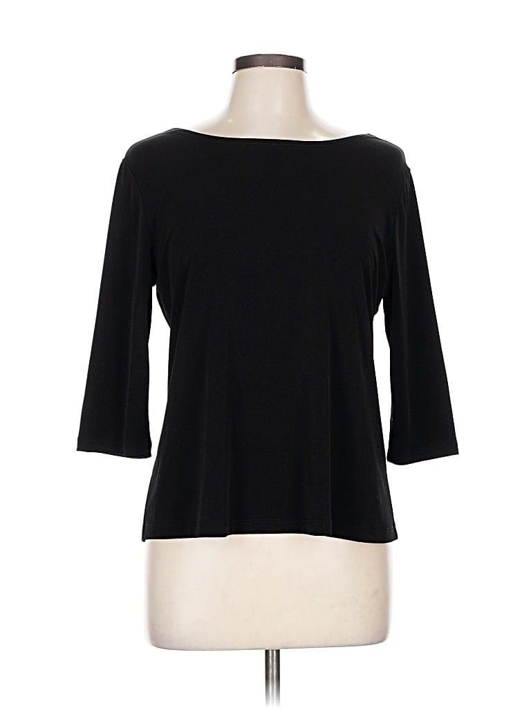 CLARA SUN WOO Pre-owned 3/4 Sleeve Top Black Boatneck Tops