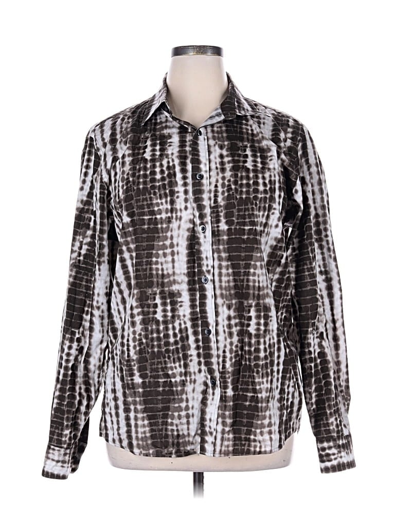 Pre-owned Michael Kors Long Sleeve Button Down Shirt In Brown