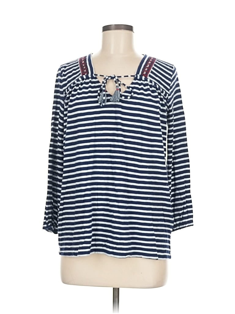 Lucky Brand 3/4 Sleeve Blouse In Blue