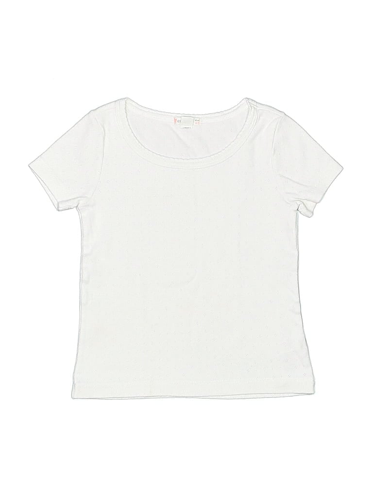 Pre-owned Crewcuts Kids' Short Sleeve T-shirt In White