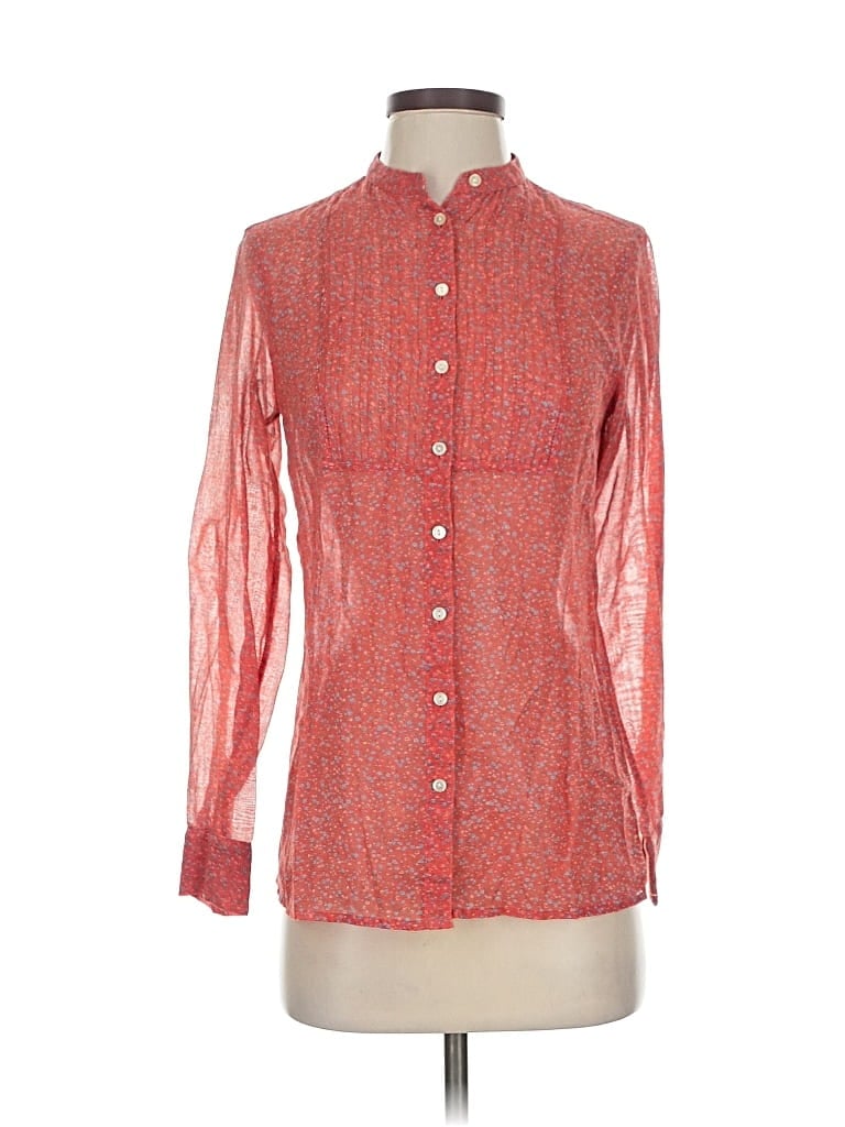 Pre-owned Gap Long Sleeve Blouse In Red