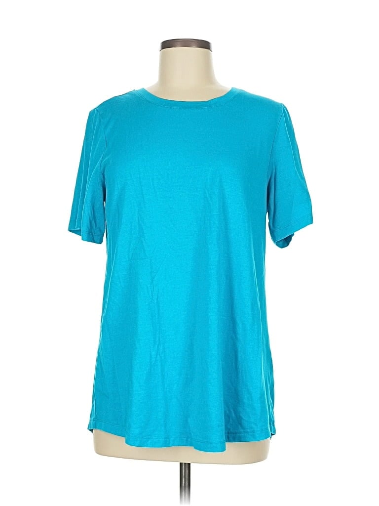 Pre-owned Susan Graver Short Sleeve T-shirt In Blue