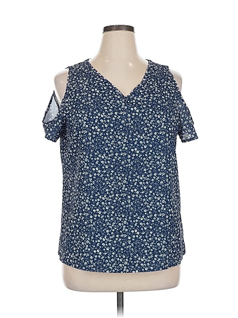 UNBRANDED Pre-owned Short Sleeve Blouse In Blue