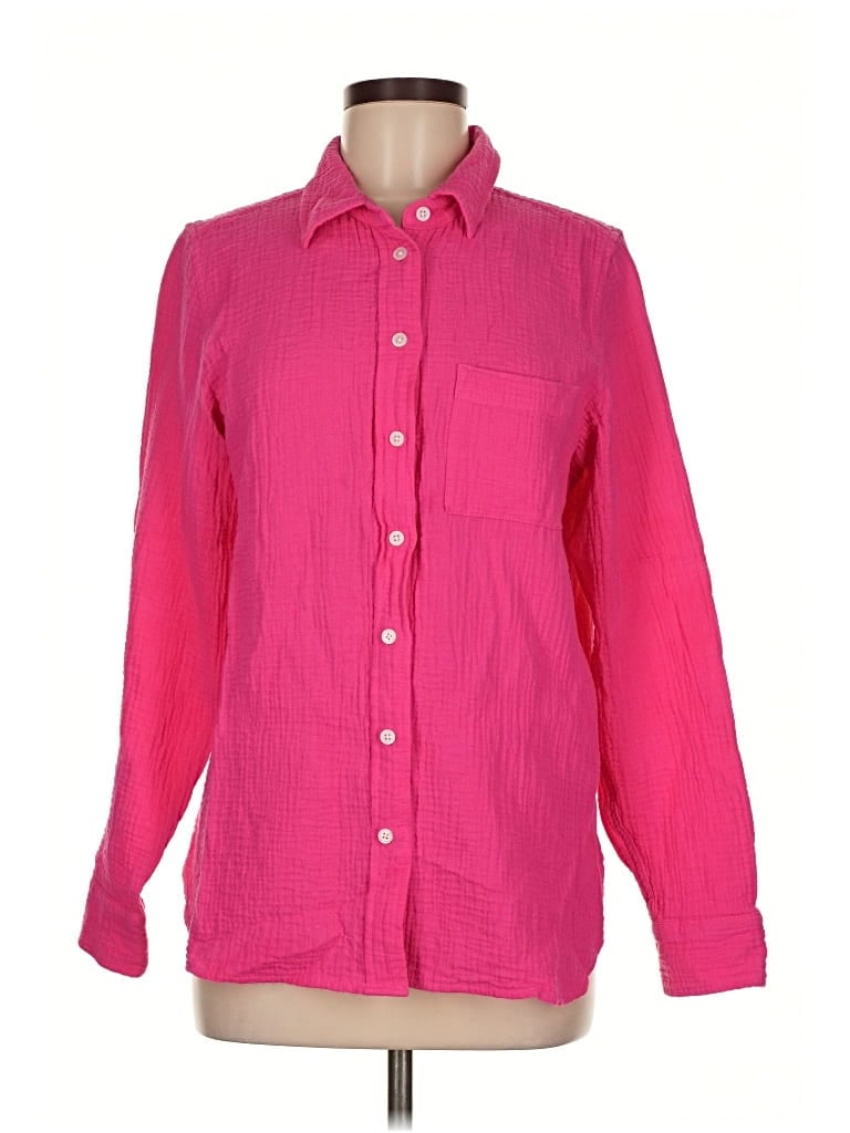 Pre-owned J.crew Factory Store Long Sleeve Button Down Shirt In Pink