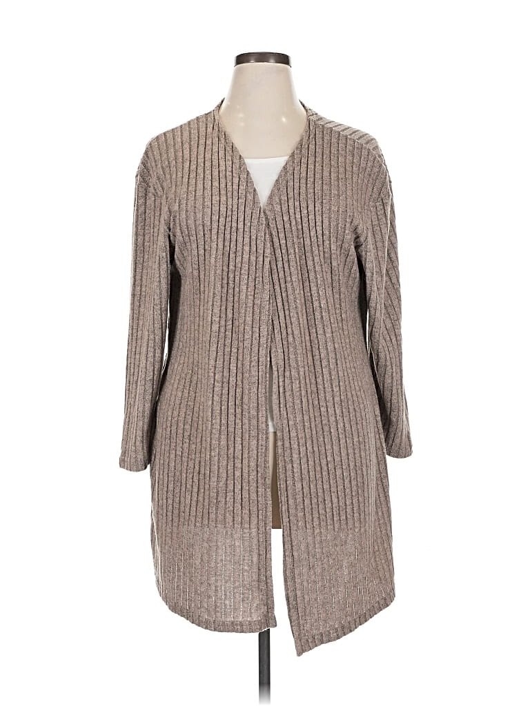 Pre-owned Shein Curve Cardigan Sweater In Brown