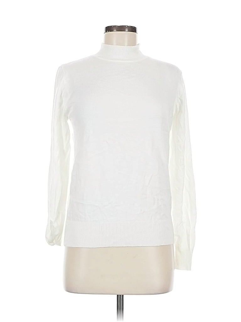 Pre-owned Love Tree Turtleneck Sweater In White