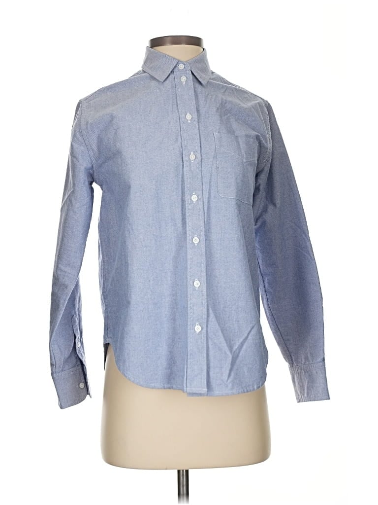 Pre-owned Everlane Long Sleeve Button Down Shirt In Blue