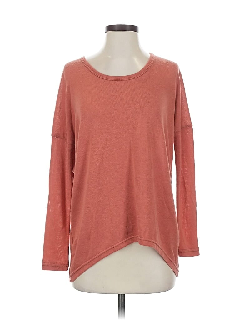 Pre-owned Lulus Long Sleeve Top Orange Boatneck Tops