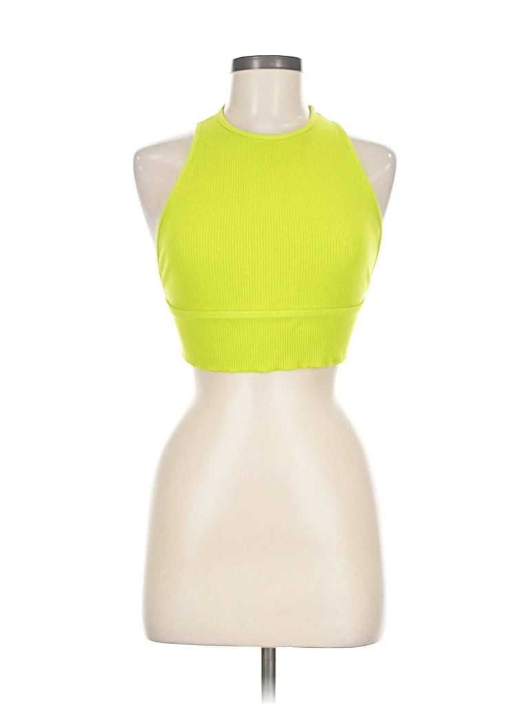 Pre-owned Lulus Tank Top Green Halter Neckline Tops