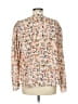 CAbi 100% Polyester Print Ivory Tan Long Sleeve Blouse Size M - photo 2