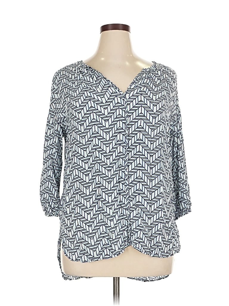 STYLUS Pre-owned 3/4 Sleeve Blouse In Blue