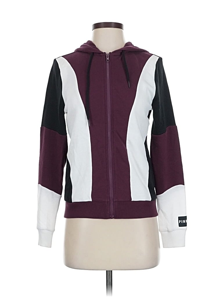 Pre-owned Victoria's Secret Pink Zip Up Hoodie In Purple