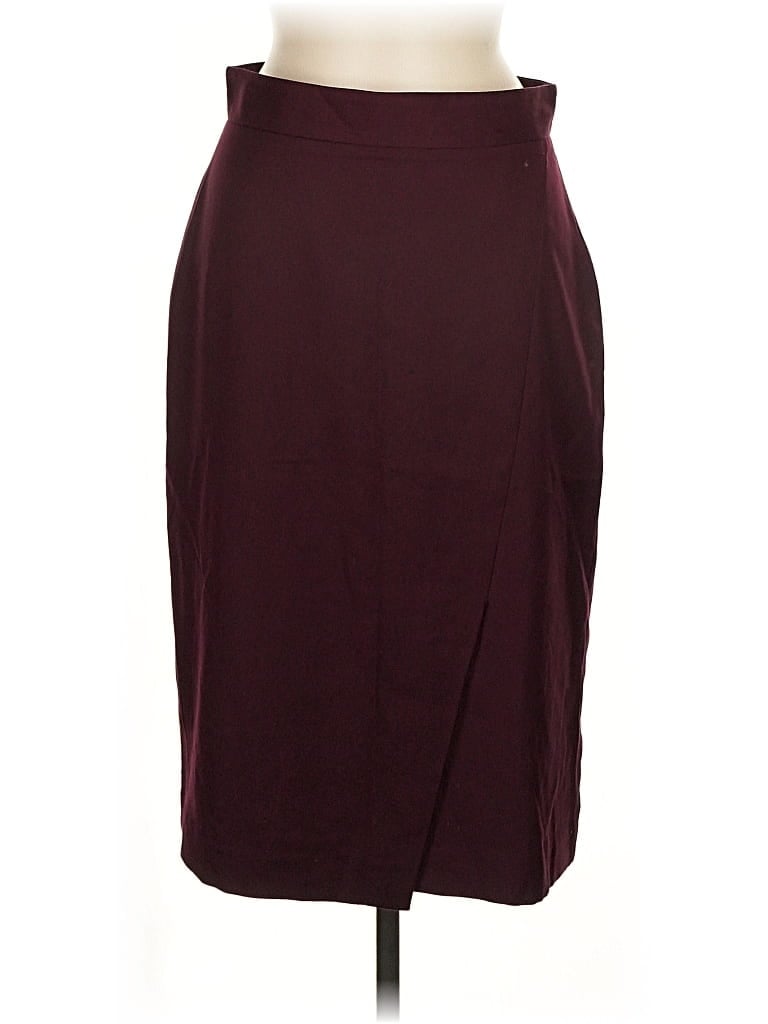 Pre-owned Ann Taylor Formal Skirt In Burgundy