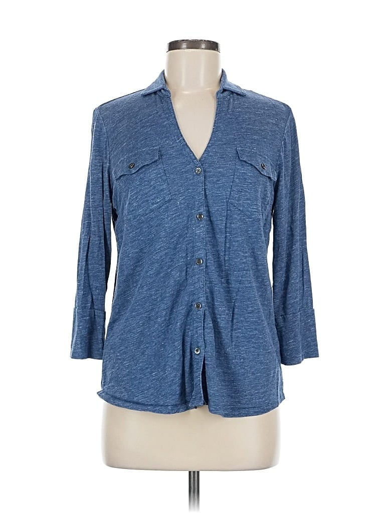 Pre-owned J. Mclaughlin 3/4 Sleeve T-shirt In Blue