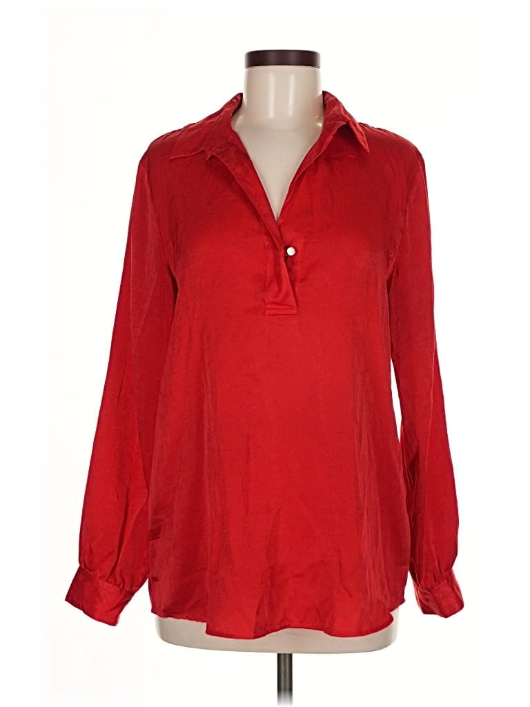 NAUTICA Pre-owned Long Sleeve Blouse In Red