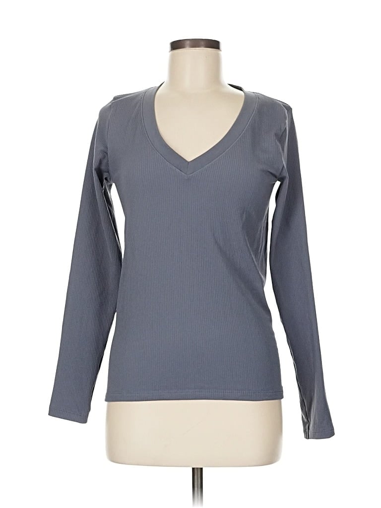 Pre-owned Athleta Long Sleeve T-shirt In Gray