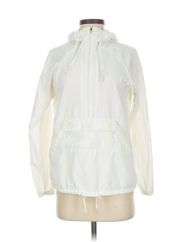 Pre-owned Athleta Windbreaker Jacket In White