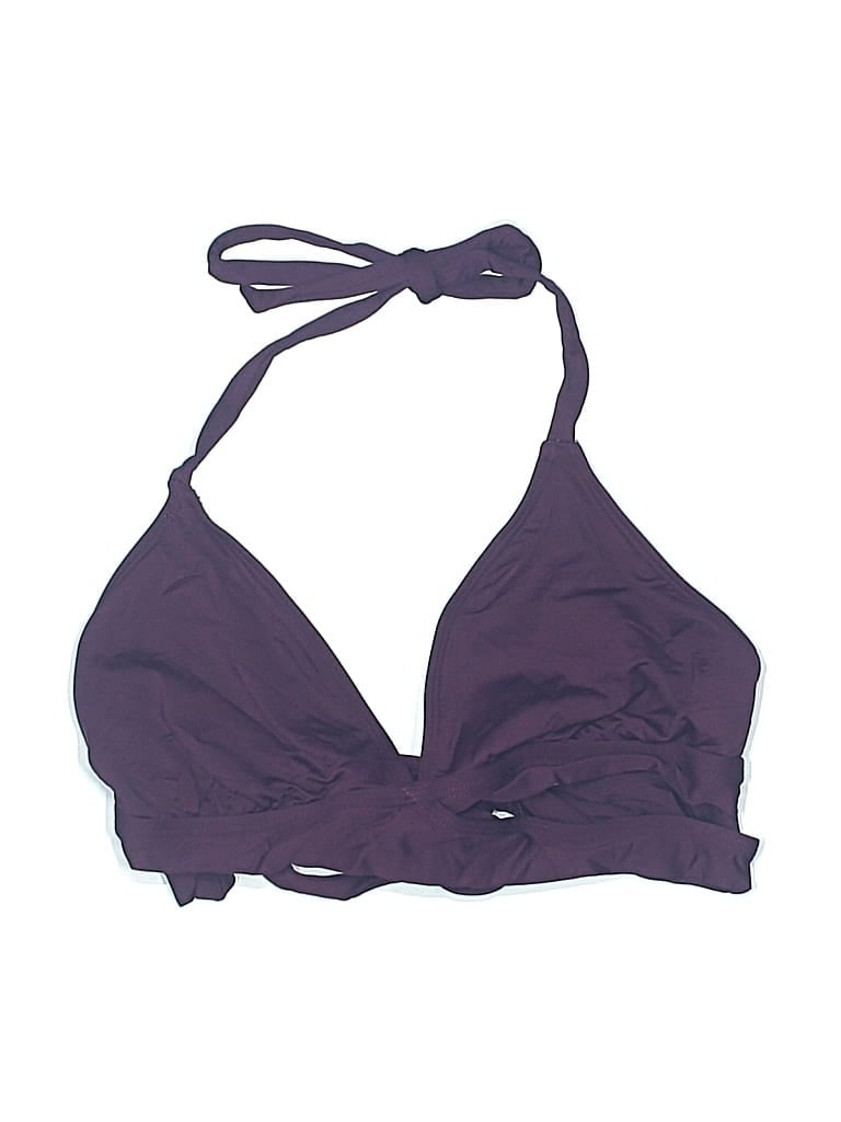 Pre-owned Kona Sol Swimsuit Top Purple Solid Pattern Swimwear