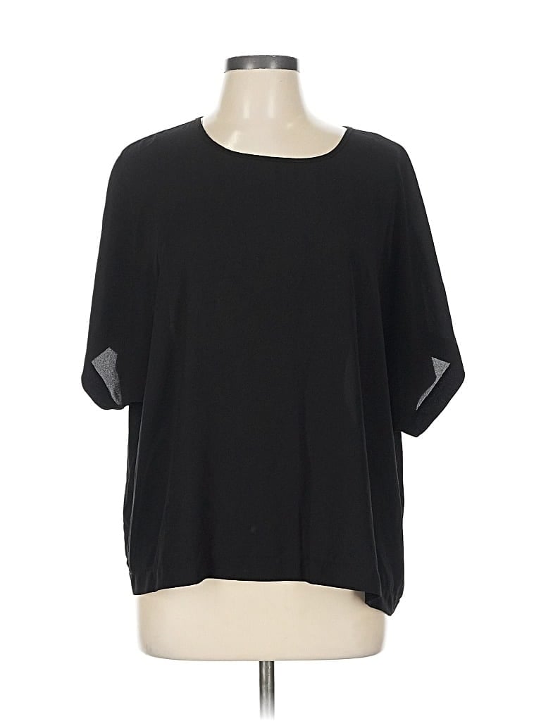 Pre-owned Bobeau Short Sleeve Top Black Crew Neck Tops