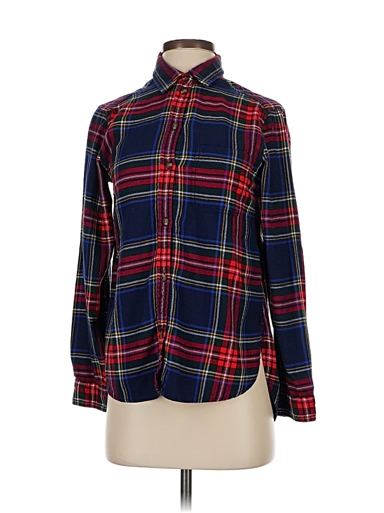 Pre-owned American Eagle Outfitters Long Sleeve Button Down Shirt In Blue