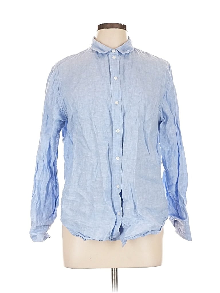 Pre-owned Everlane Long Sleeve Button Down Shirt In Blue