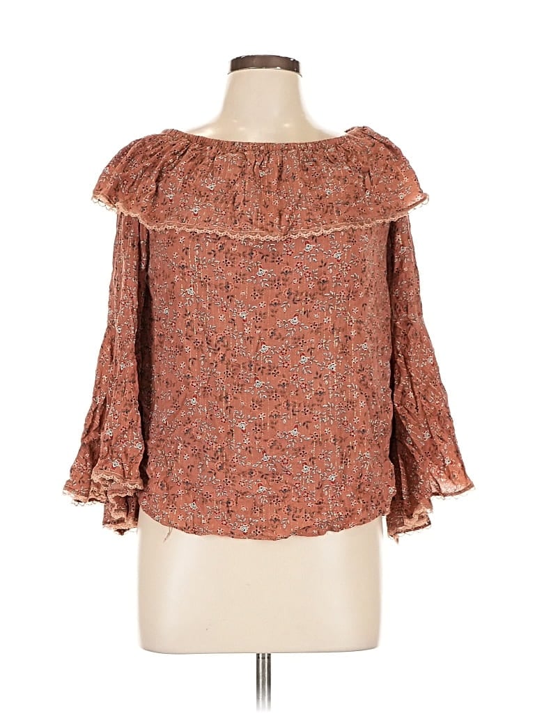 Pre-owned Miss Me 3/4 Sleeve Blouse In Orange