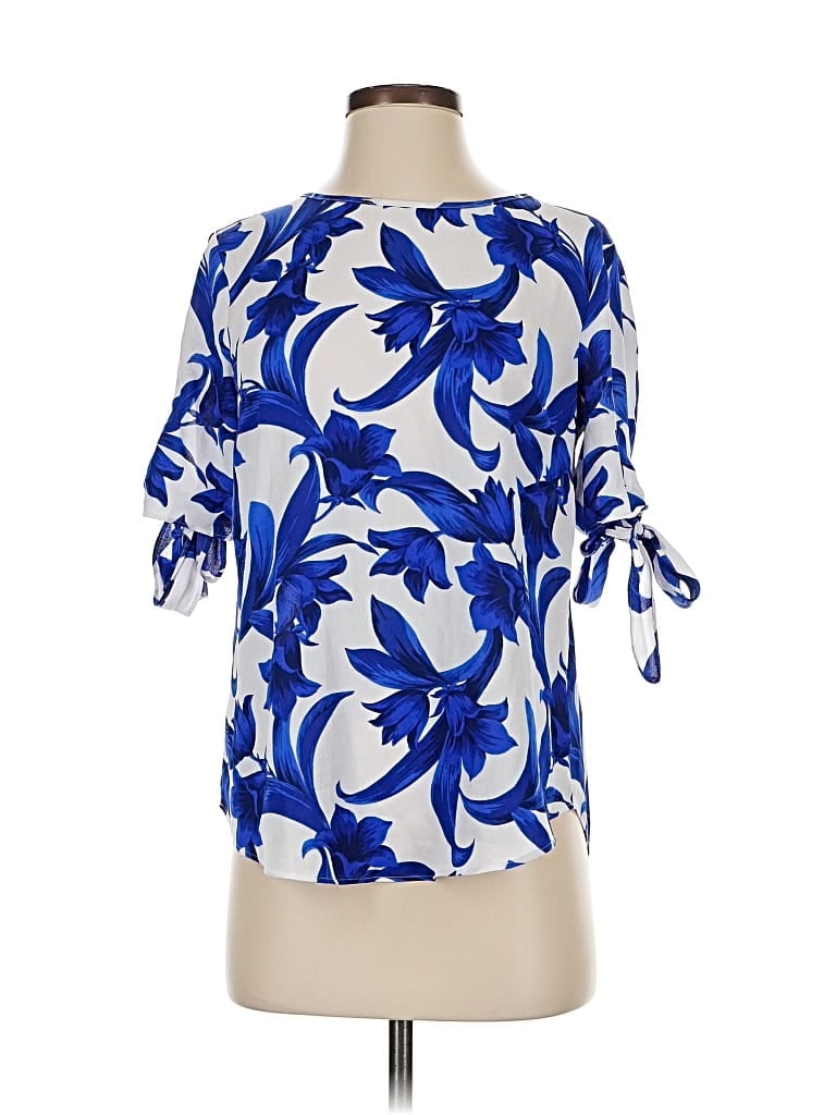 Pre-owned Ann Taylor 3/4 Sleeve Blouse In Blue