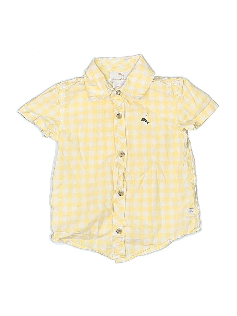 Pre-owned Tommy Bahama Kids' Short Sleeve Button Down Shirt In Yellow