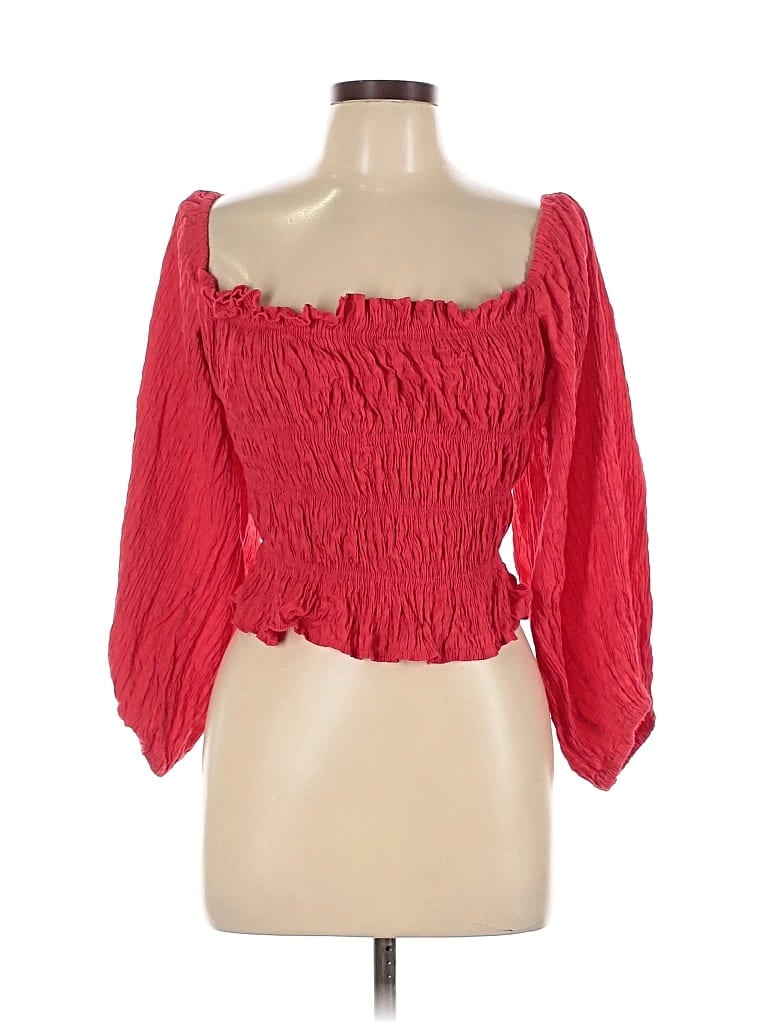 Pre-owned Urban Outfitters 3/4 Sleeve Blouse In Red